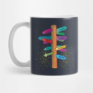 Hand drawn color tourist index Mug